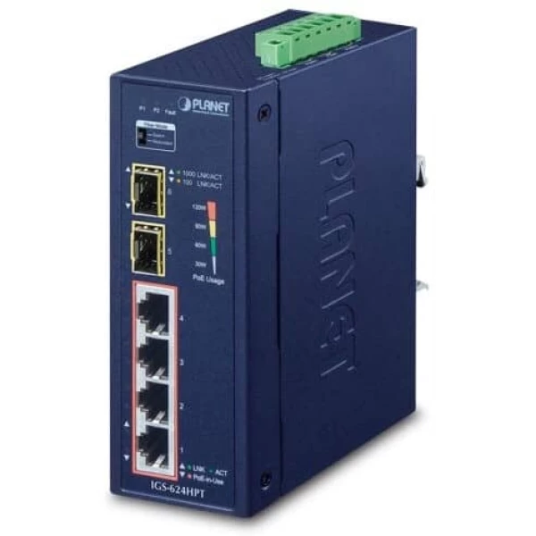 Switch indus 4x giga poe at + 2sfp