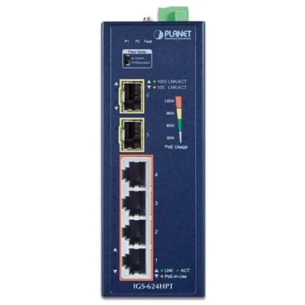 Switch indus 4x giga poe at + 2sfp